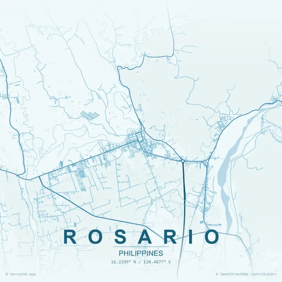 Map showing the location of Linaw Dinig Hearing Aid Center in Rosario, La Union